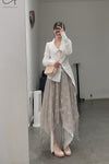 Marc le bihan long -sleeved big collar fried shirt 2611 white